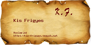 Kis Frigyes névjegykártya
