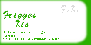frigyes kis business card